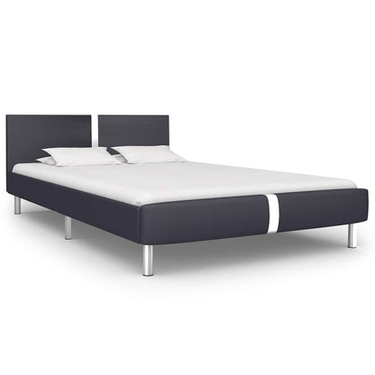 Estrutura de cama sem colchão 135x190 cm couro artificial preto