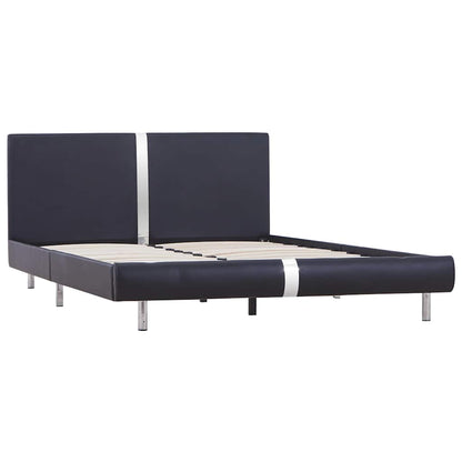 Estrutura de cama sem colchão 135x190 cm couro artificial preto
