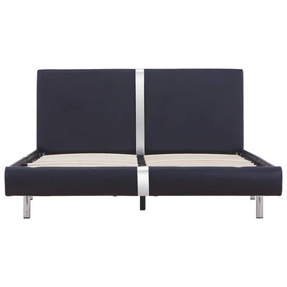 Estrutura de cama sem colchão 135x190 cm couro artificial preto