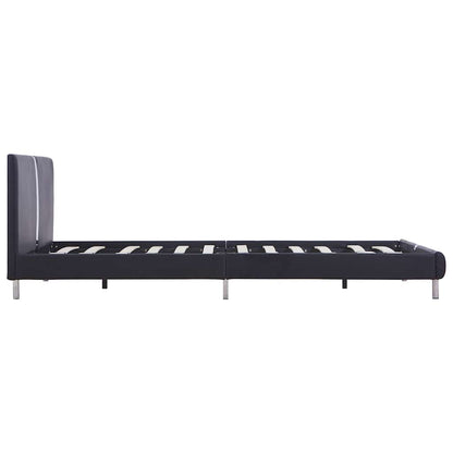 Estrutura de cama sem colchão 135x190 cm couro artificial preto