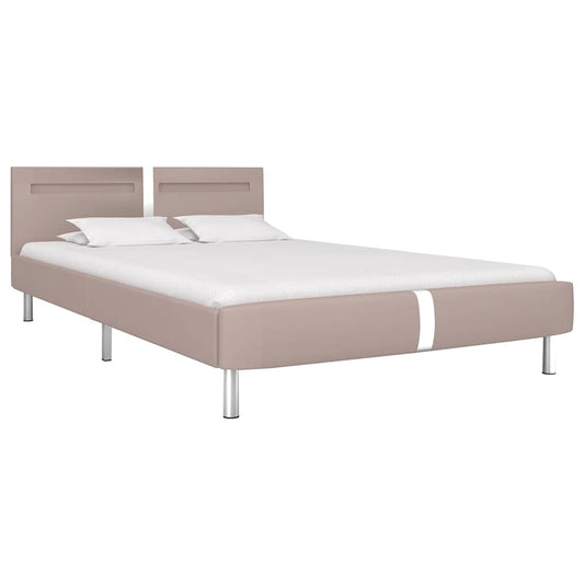 Estrutura de cama com LED sem colchão 135x190 cm cappuccino