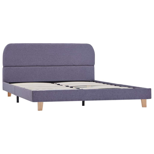 Estrutura de cama sem colchão 135x190 cm tecido cinzento-claro