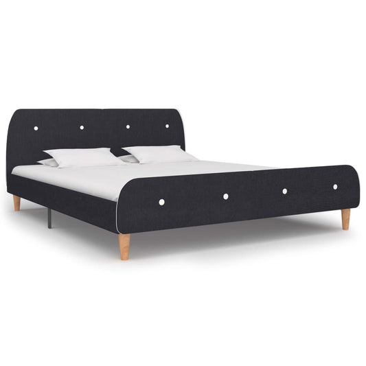 Estrutura de cama sem colchão de tecido cinza escuro 150x200 cm