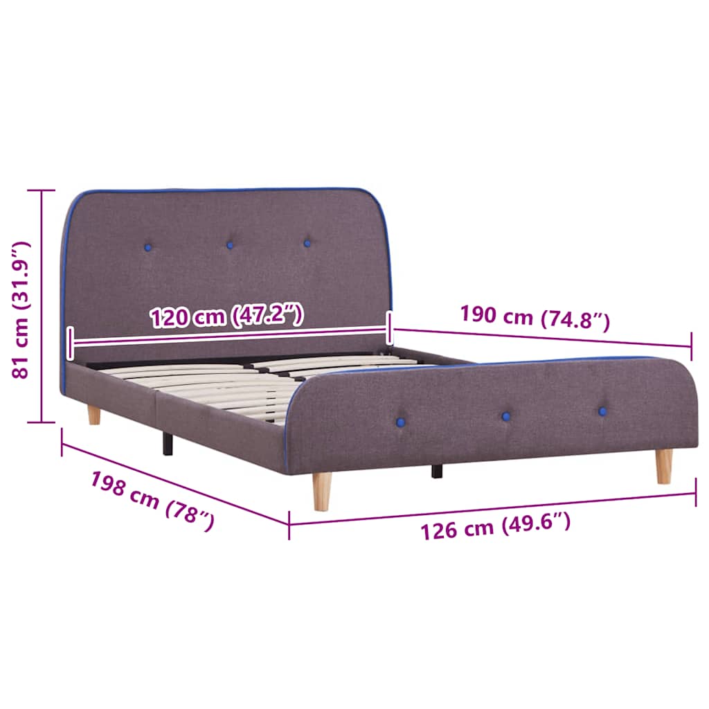 Estrutura de cama sem colchão 120x190 cm tecido