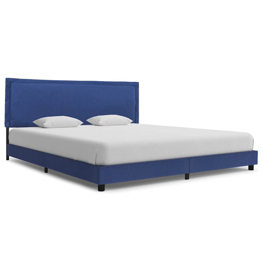 Estrutura de cama sem colchão 150x200 cm tecido azul