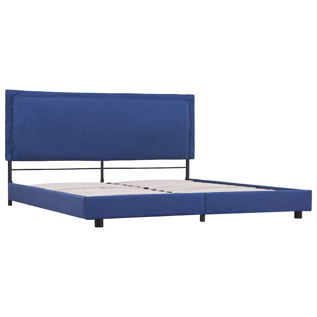 Estrutura de cama sem colchão 150x200 cm tecido azul