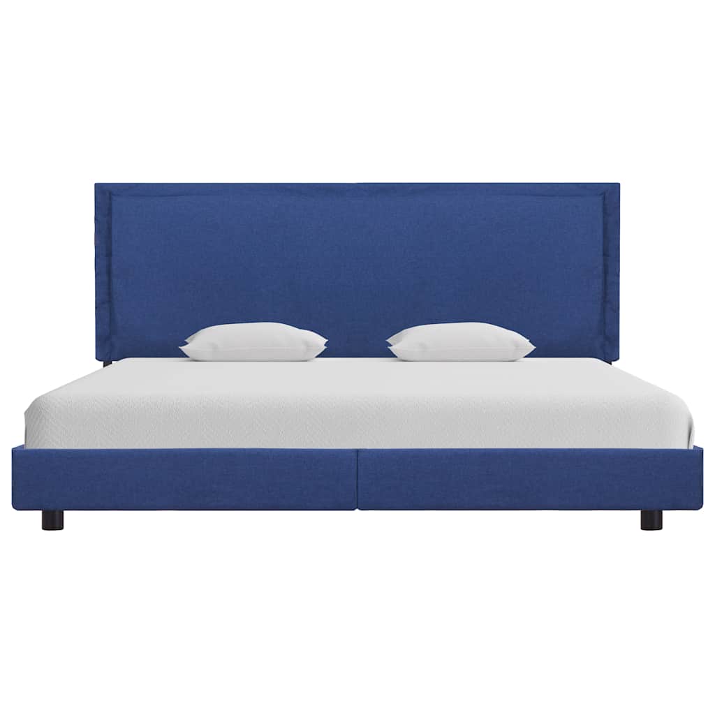 Estrutura de cama sem colchão 150x200 cm tecido azul