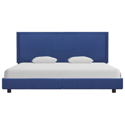 Estrutura de cama sem colchão 150x200 cm tecido azul