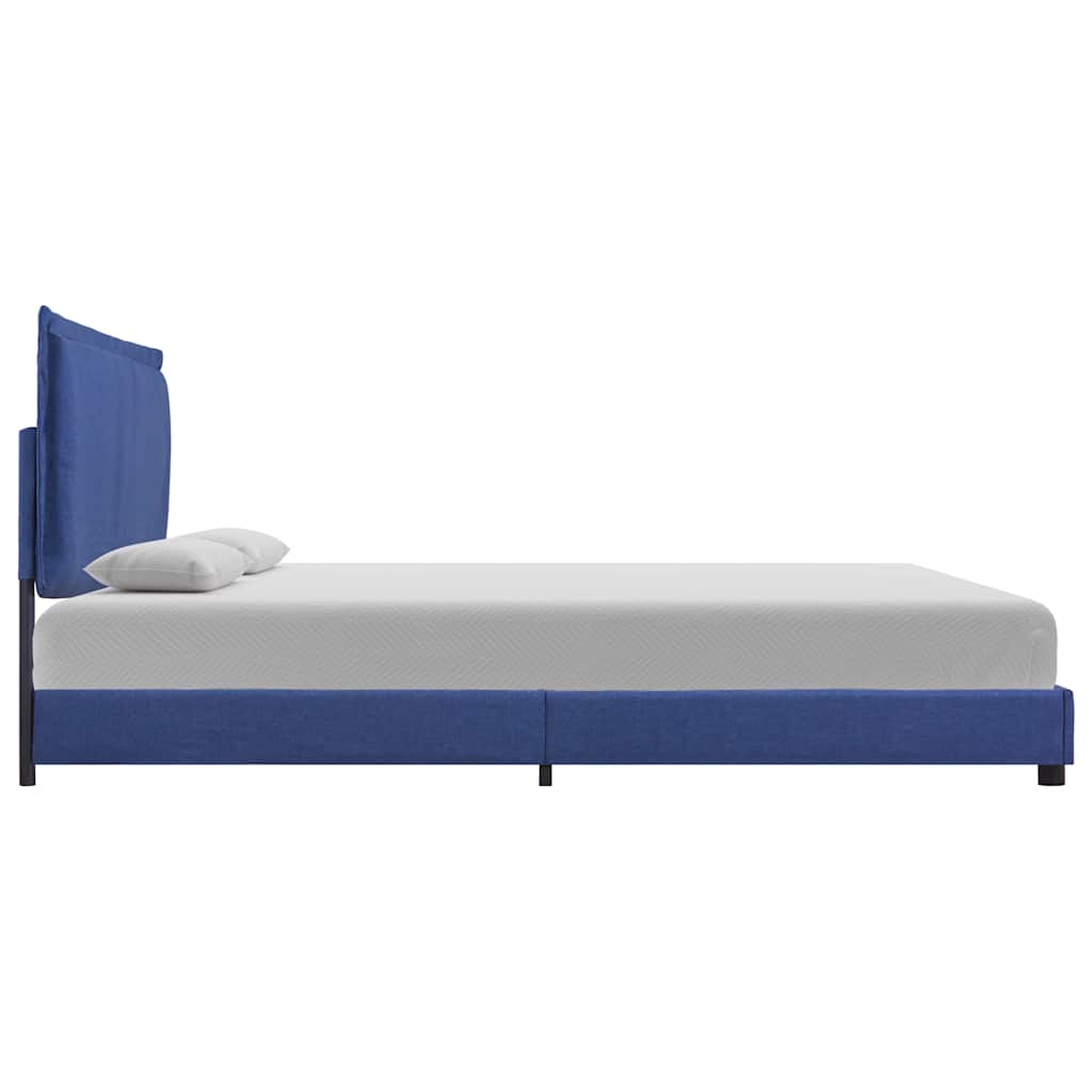 Estrutura de cama sem colchão 150x200 cm tecido azul