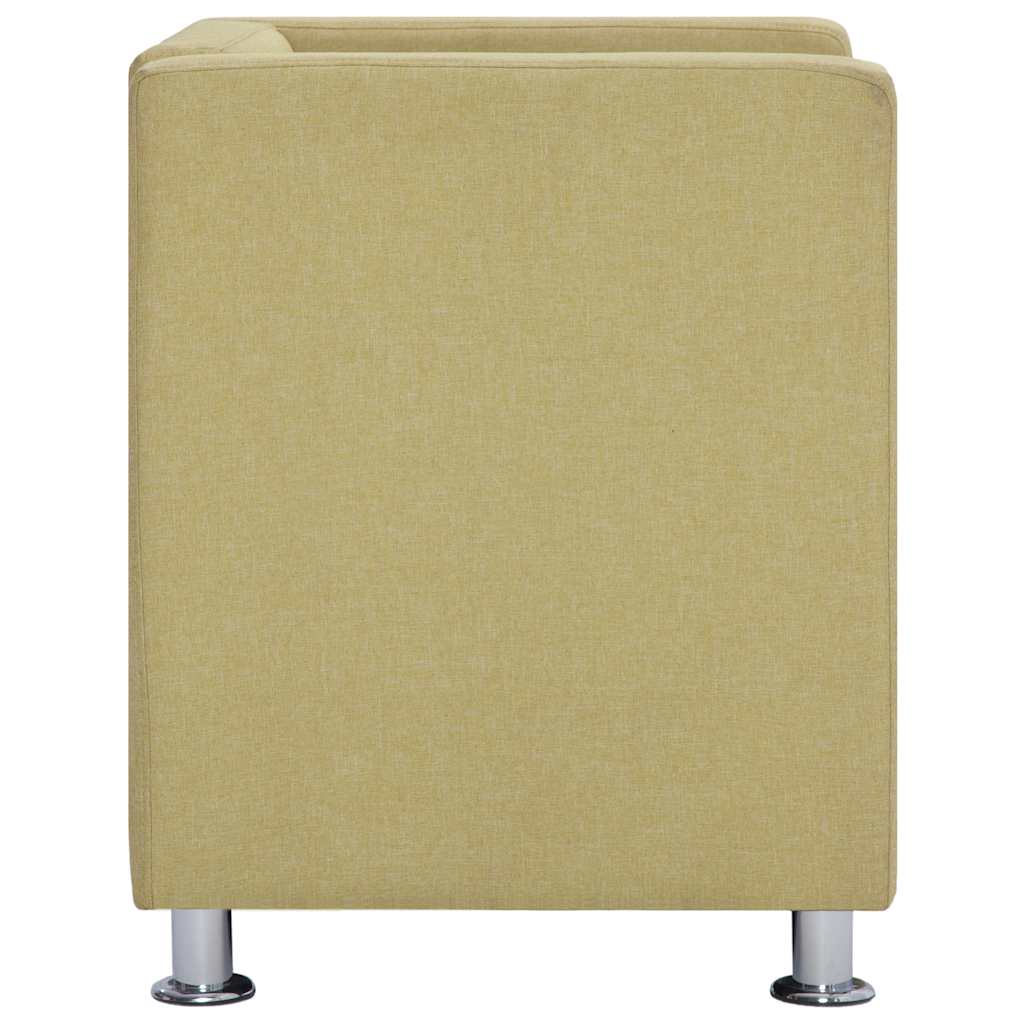 Poltrona em forma de cubo tecido verde