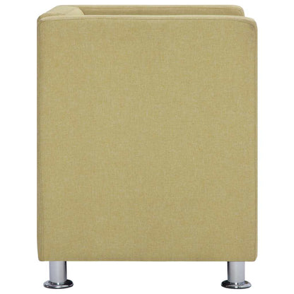 Poltrona em forma de cubo tecido verde