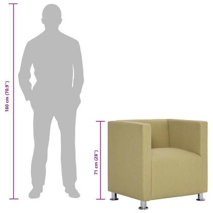 Poltrona em forma de cubo tecido verde