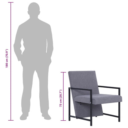 Poltrona em tecido cinzento-claro