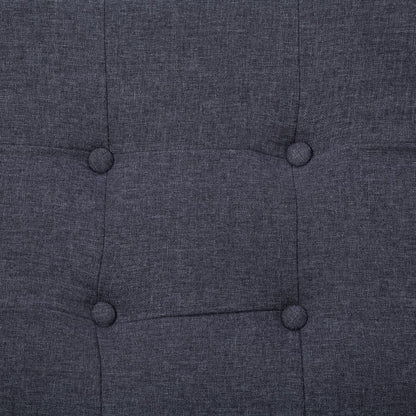 Sofá de 2 lugares c/ apoio braços aço + tecido cinzento-escuro