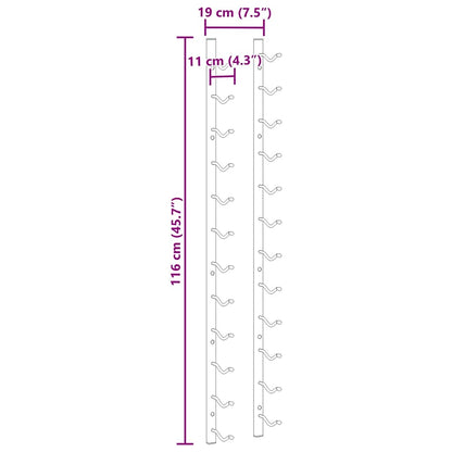 Garrafeiras de parede para 12 garrafas 2 pcs ferro preto