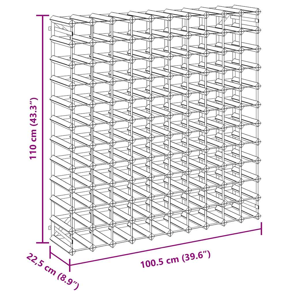 Garrafeira para 120 garrafas madeira de pinho maciça