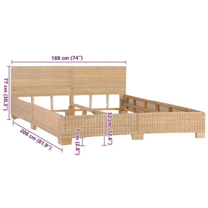 Estrutura de cama artesanal em vime natural 180x200 cm