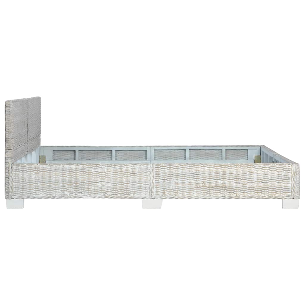 Estrutura de cama 160x200 cm vime genuíno cinzento