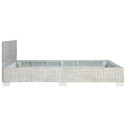 Estrutura de cama 160x200 cm vime genuíno cinzento