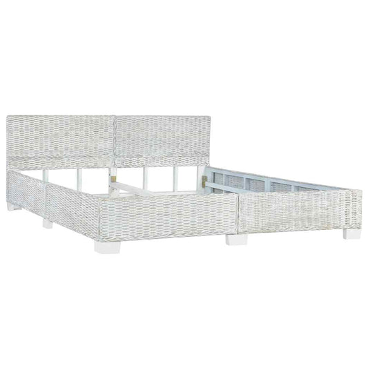 Estrutura de cama 180x200 cm vime genuíno cinzento