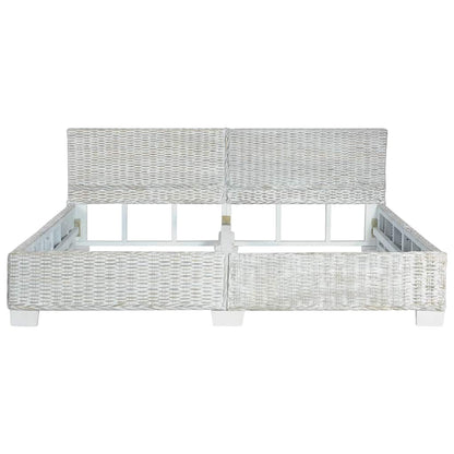 Estrutura de cama 180x200 cm vime genuíno cinzento