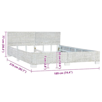 Estrutura de cama 180x200 cm vime genuíno cinzento