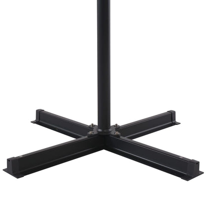Guarda-sol de jardim com base portátil cinzento-acastanhado