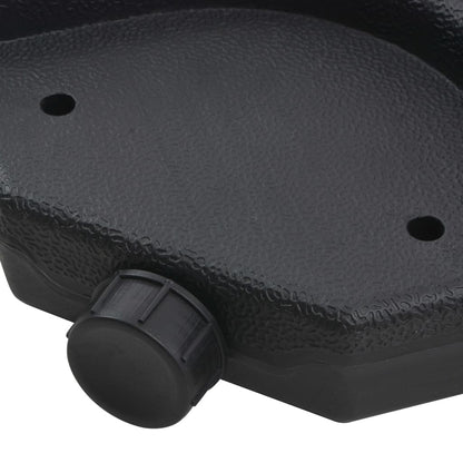 Guarda-sol de jardim com base portátil cinzento-acastanhado