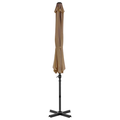Guarda-sol de jardim com base portátil cinzento-acastanhado