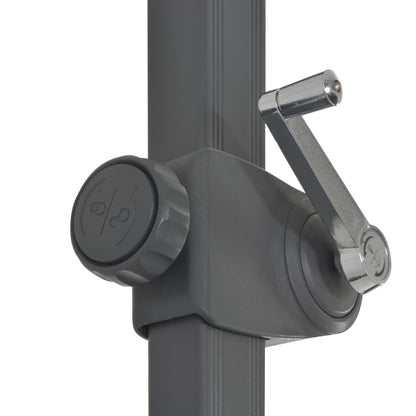 Guarda-sol de jardim com base portátil cinzento-acastanhado