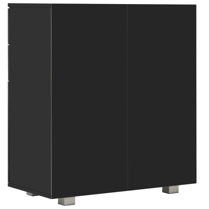 Aparador em contraplacado 71x35x80 cm preto brilhante