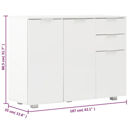 Aparador 107x35x80,5 cm branco brilhante