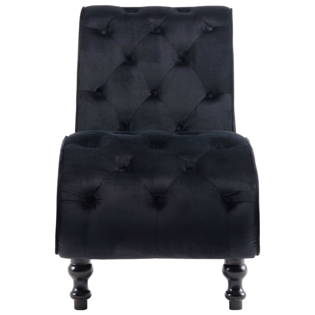 Chaise longue em veludo preto