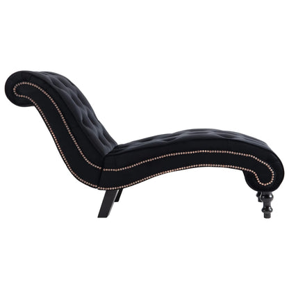 Chaise longue em veludo preto