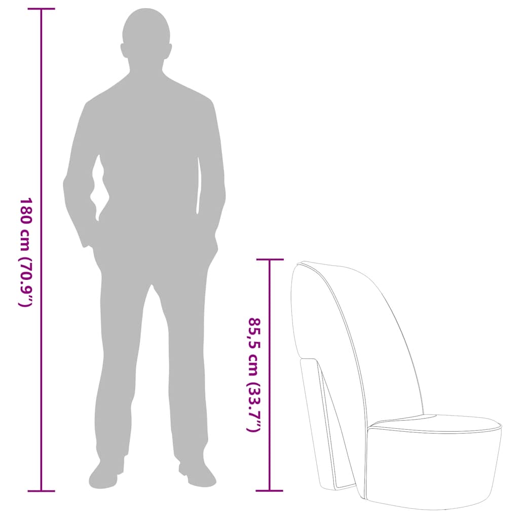 Cadeira estilo sapato de salto alto couro artificial vermelho