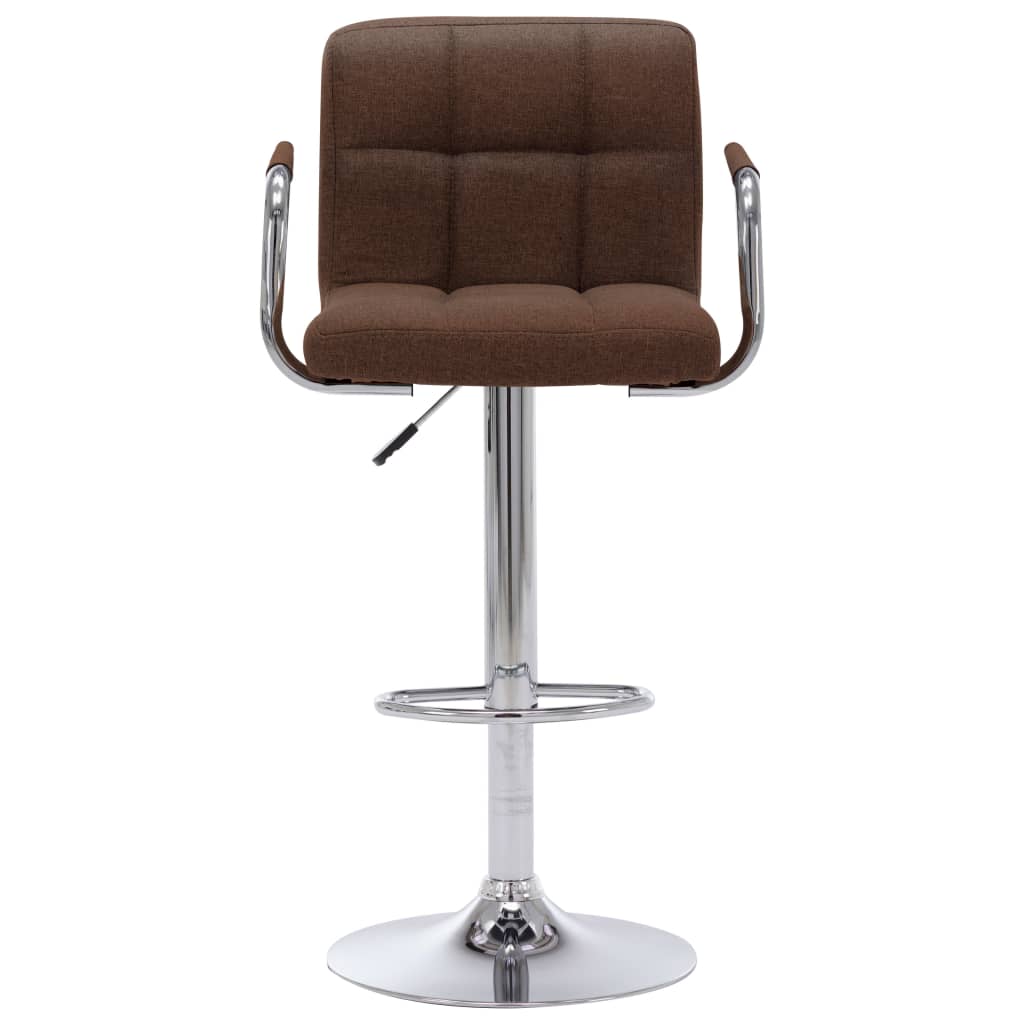 Bancos de bar 2 pcs tecido castanho