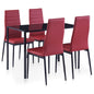Conjunto de jantar 5 pcs vermelho tinto