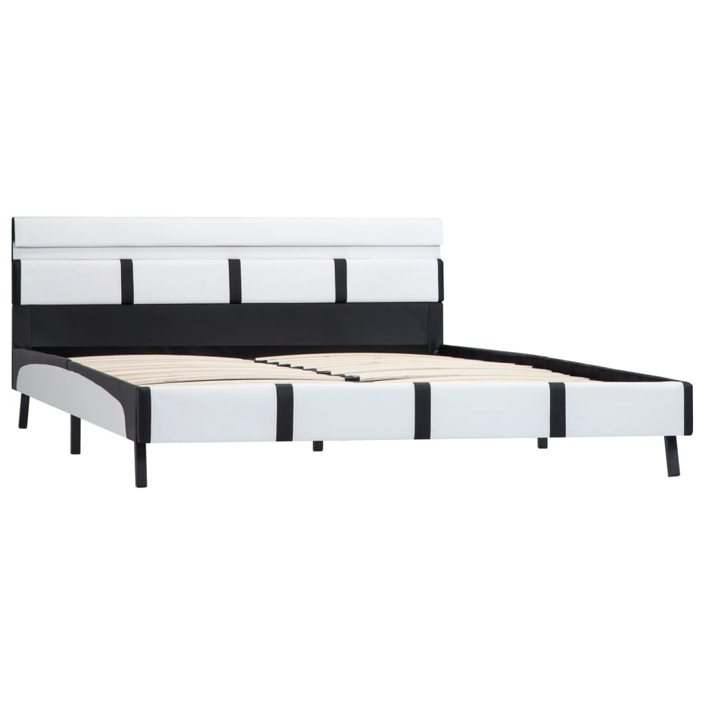 Estrutura de cama c/ LED 120x200 cm couro artificial branco