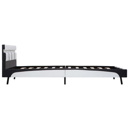 Estrutura de cama c/ LED 120x200 cm couro artificial branco