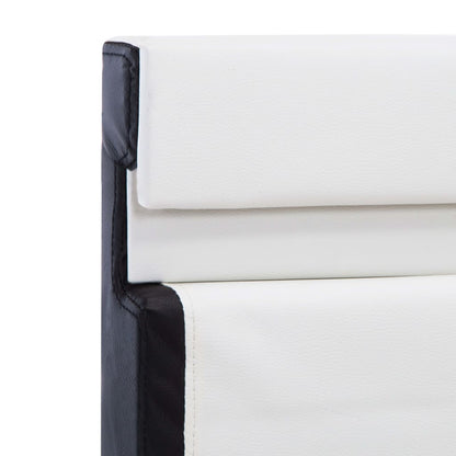 Estrutura de cama com LED 160x200 cm couro artificial branco