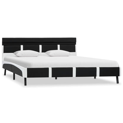 Estrutura de cama c/ LED 120x200 cm couro artificial preto