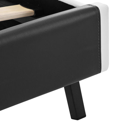 Estrutura de cama com LED 140x200 cm couro artificial cinzento