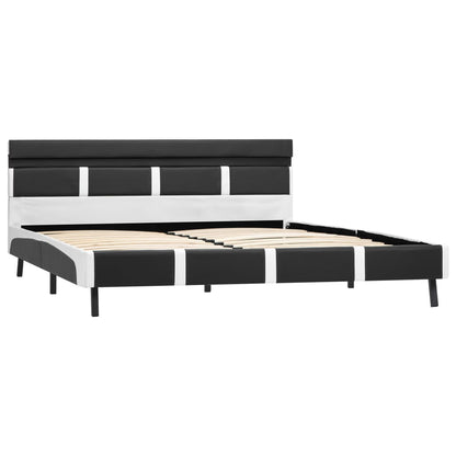 Estrutura de cama com LED 160x200 cm couro artificial cinzento