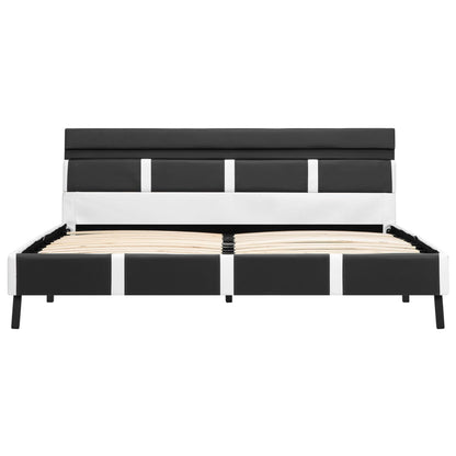 Estrutura de cama com LED 160x200 cm couro artificial cinzento