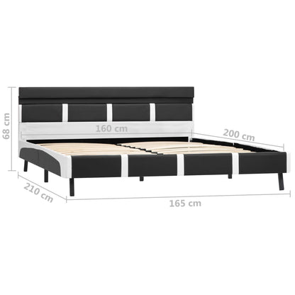 Estrutura de cama com LED 160x200 cm couro artificial cinzento
