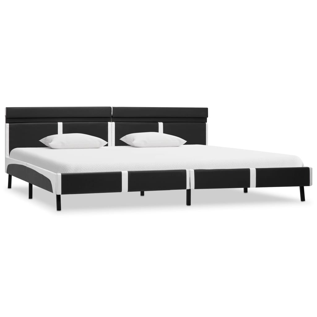 Estrutura de cama c/ LED 180x200 cm couro artificial cinzento