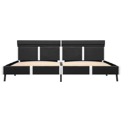 Estrutura de cama c/ LED 180x200 cm couro artificial cinzento