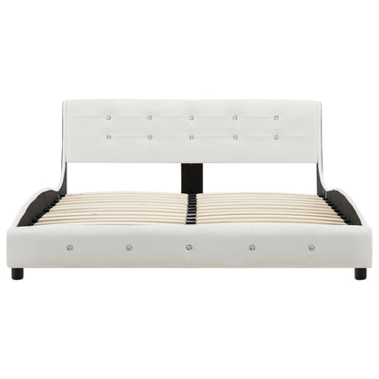 Estrutura de cama 140x200 cm couro artificial branco