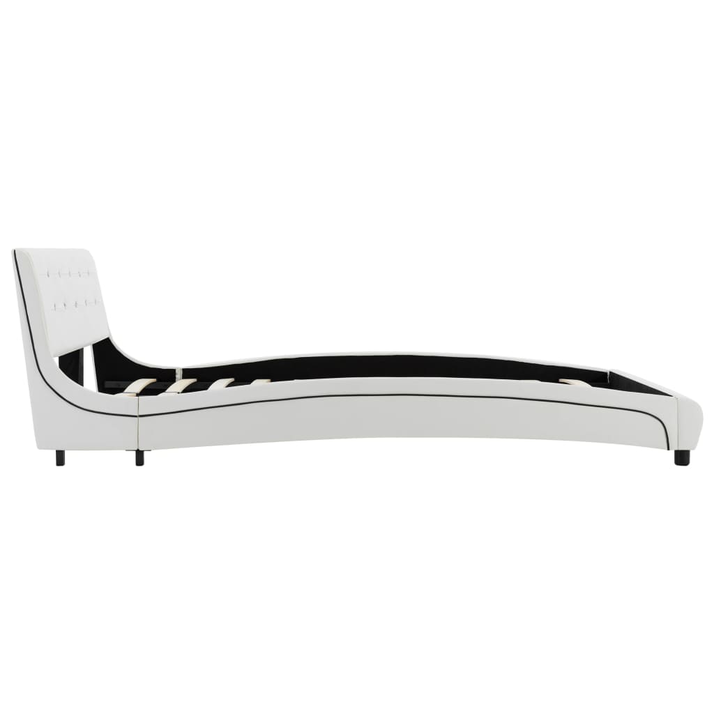 Estrutura de cama 140x200 cm couro artificial branco