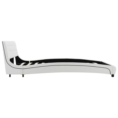 Estrutura de cama 140x200 cm couro artificial branco